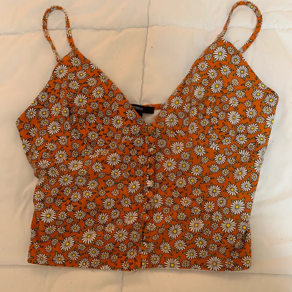 Floral cropped tank top